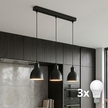 Brilagi - Lustre LED em cabo RIDDY 3xE27/60W/230V preto
