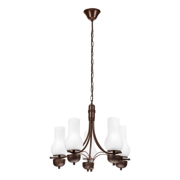 Brilagi - Lustre LED em corrente COTTAGE 5xE14/40W/230V carvalho/branco