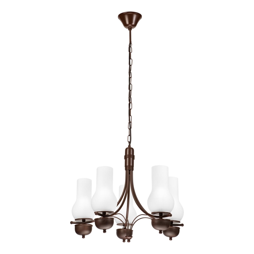 Brilagi - Lustre LED em corrente COTTAGE 5xE14/40W/230V carvalho/branco