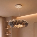 Brilagi - Lustre LED FEATHER suspenso em cabo 3xE27/40W/230V + 3xLED/3W Ø 50 cm cinzento