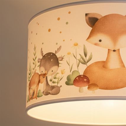 Brilagi - Lustre LED infantil BOBO suspenso por cabo 1xE27/60W/230V diâmetro 35 cm branco/com motivos de animais