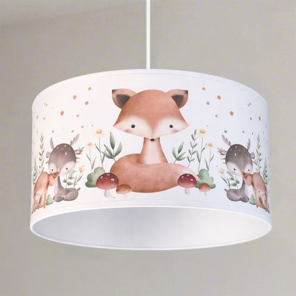 Brilagi - Lustre LED infantil BOBO suspenso por cabo 1xE27/60W/230V diâmetro 35 cm branco/com motivos de animais