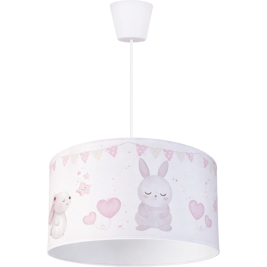 Brilagi - Lustre LED infantil suspenso por cabo BOBO 1xE27/60W/230V Ø 35 cm branco/com motivos de animais