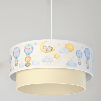 Brilagi - Lustre infantil LED BOBO com cabo 1xE27/60W/230V Ø 40 cm branco/bege/estampado de animais