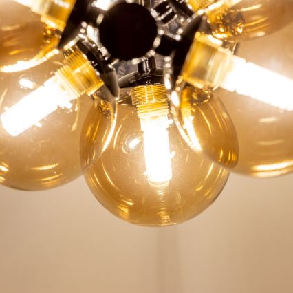 Brilagi - Lustre LED MILLA suspenso por cabo 6xG9/3W/230V preto cromado/dourado