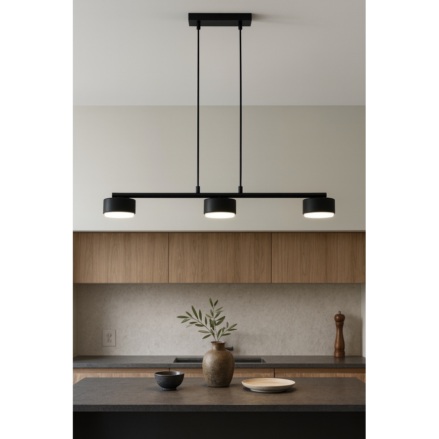 Brilagi - Lustre LED MONO suspenso por cabo 3xGX53/30W/230V preto