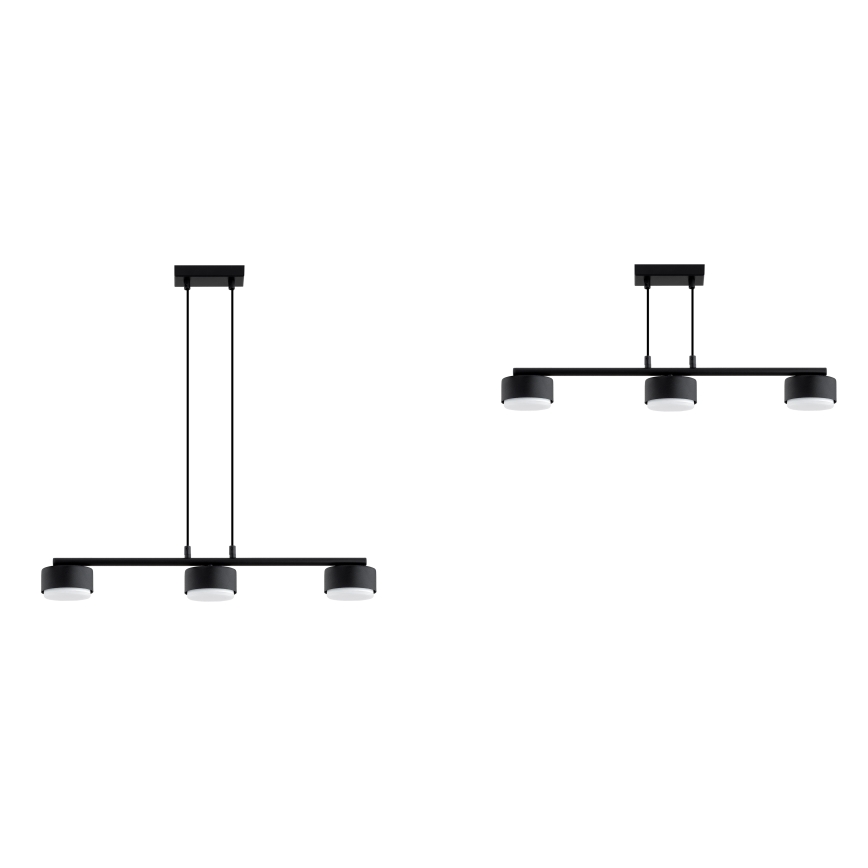 Brilagi - Lustre LED MONO suspenso por cabo 3xGX53/30W/230V preto