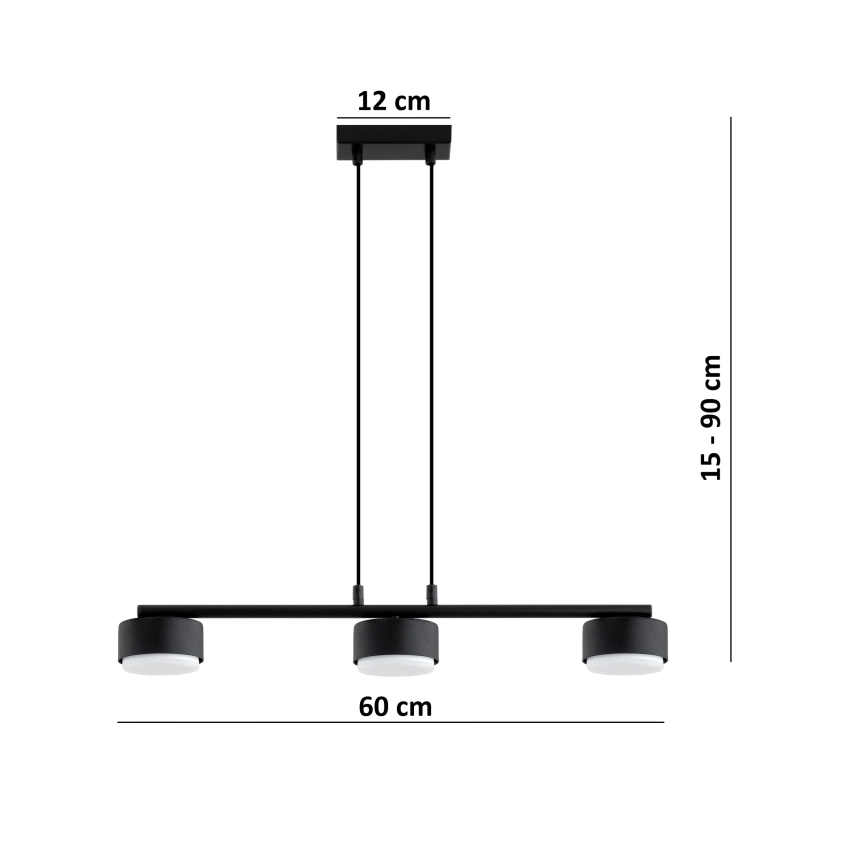 Brilagi - Lustre LED MONO suspenso por cabo 3xGX53/30W/230V preto