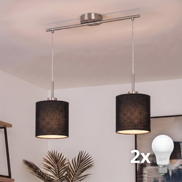 Brilagi - Lustre LED NUBILA suspenso em cabo 2xE27/60W/230V preto