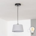 Brilagi - Lustre LED pendente CERIA 1xE27/40W/230V, diâmetro 25 cm, cinzento