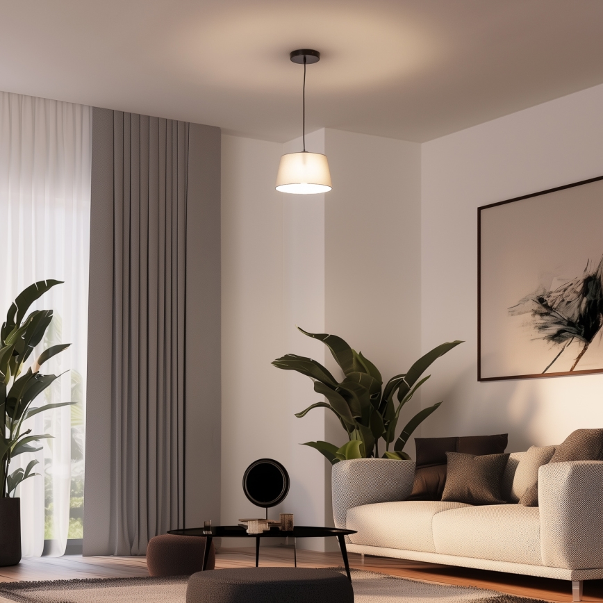 Brilagi - Lustre LED pendente CERIA 1xE27/40W/230V, diâmetro 25 cm, cinzento