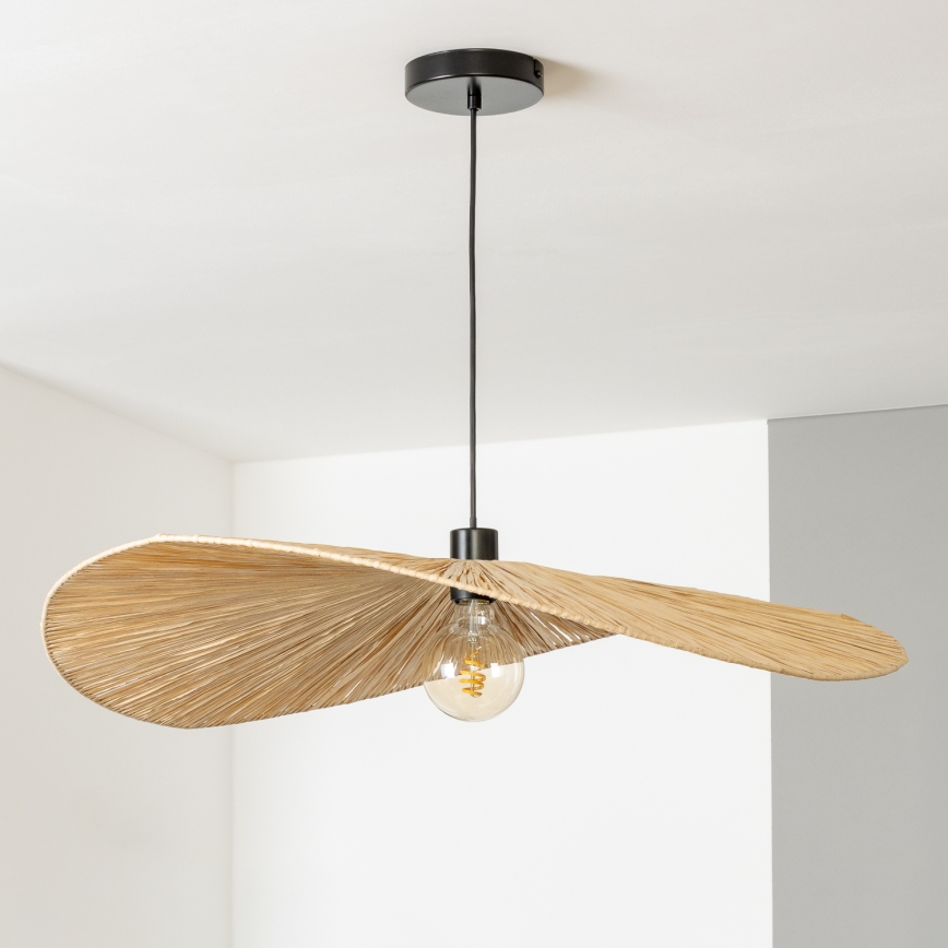 Brilagi - Lustre LED pendente CERIA BOHO 1xE27/40W/230V Ø 80 cm ráfia
