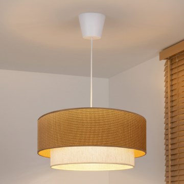 Brilagi - Lustre LED pendente com cabo BOHO ECO 1xE27/10W/230V diâmetro 40 cm bege/creme