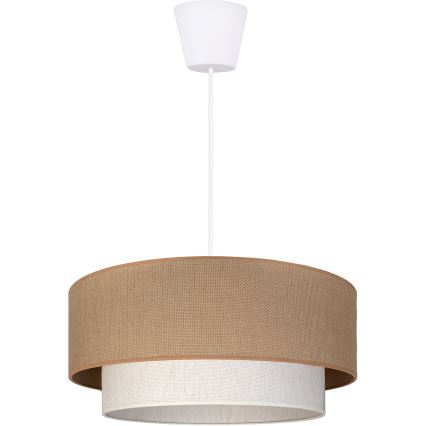 Brilagi - Lustre LED pendente com cabo BOHO ECO 1xE27/10W/230V diâmetro 40 cm bege/creme