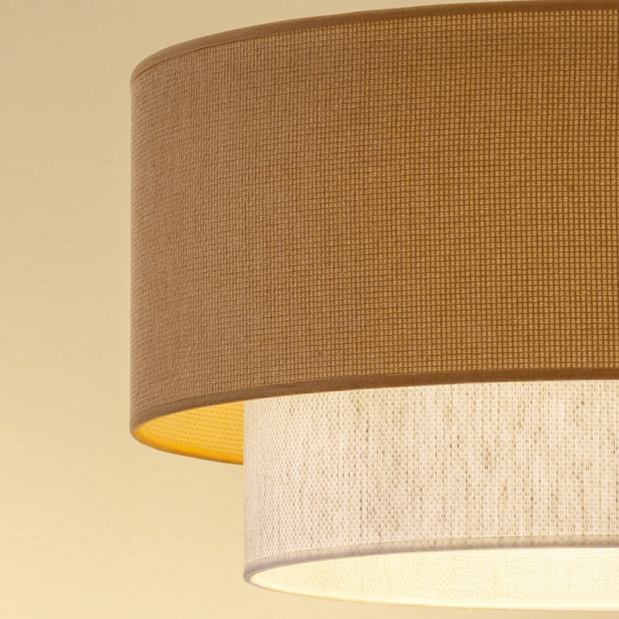 Brilagi - Lustre LED pendente com cabo BOHO ECO 1xE27/10W/230V diâmetro 40 cm bege/creme