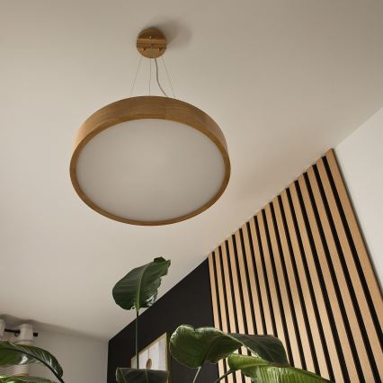 Brilagi - Lustre LED pendente em cabo CARVALHO 3xE27/15W/230V, acabamento carvalho, Ø 47,5 cm