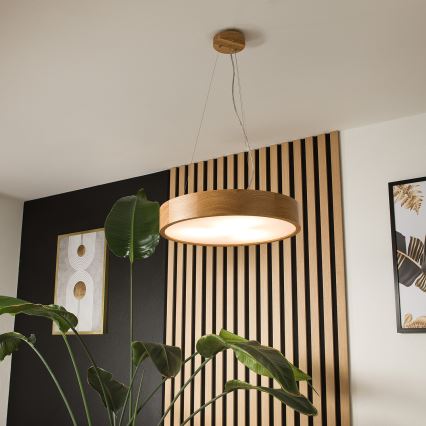 Brilagi - Lustre LED pendente em cabo CARVALHO 3xE27/15W/230V, acabamento carvalho, Ø 47,5 cm