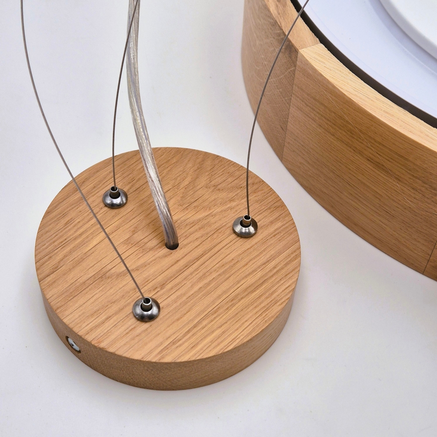 Brilagi - Lustre LED pendente em cabo CARVALHO 3xE27/15W/230V, acabamento carvalho, Ø 47,5 cm