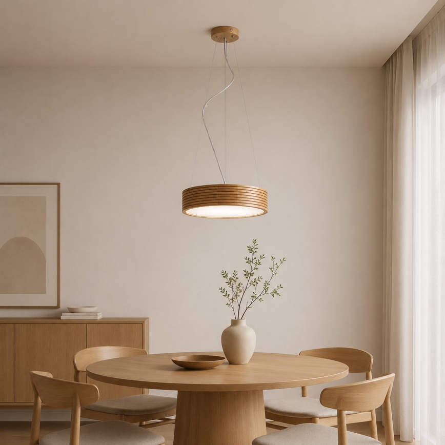 Brilagi - Lustre LED pendente em cabo CARVALHO MODERN 2xE27/60W/230V carvalho Ø 37,5 cm