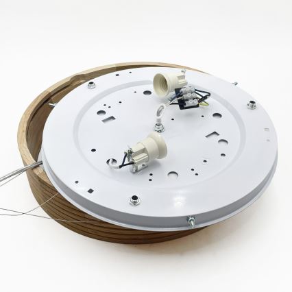 Brilagi - Lustre LED pendente em cabo CARVALHO MODERN 2xE27/60W/230V carvalho Ø 37,5 cm