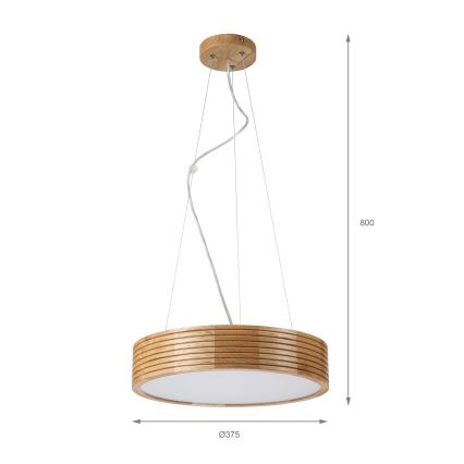 Brilagi - Lustre LED pendente em cabo CARVALHO MODERN 2xE27/60W/230V carvalho Ø 37,5 cm