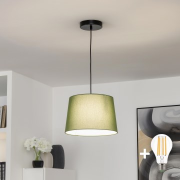 Brilagi - Lustre LED pendente em cabo CERIA 1xE27/40W/230V Ø 30 cm, verde