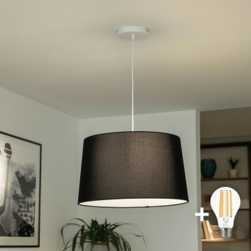 Brilagi - Lustre LED pendente em cabo CERIA 1xE27/40W/230V Ø 45 cm preto
