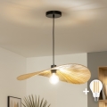 Brilagi - Lustre LED pendente em cabo CERIA BOHO 1xE27/40W/230V Ø 60 cm, em ráfia