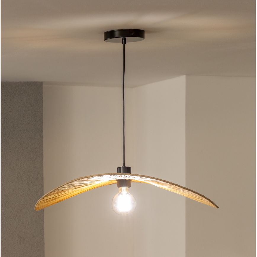 Brilagi - Lustre LED pendente em cabo CERIA BOHO 1xE27/40W/230V Ø 60 cm, em ráfia