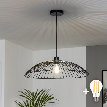 Brilagi - Lustre LED pendente em cabo CERIA WIRE 1xE27/40W/230V Ø 60 cm preto