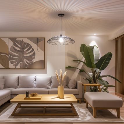 Brilagi - Lustre LED pendente em cabo CERIA WIRE 1xE27/40W/230V Ø 60 cm preto