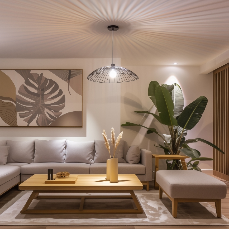 Brilagi - Lustre LED pendente em cabo CERIA WIRE 1xE27/40W/230V Ø 60 cm preto