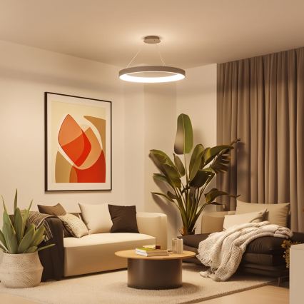BRILAGI - Lustre dimerizável suspenso por cabo FALCON II LED/108W/230V 3000-6500K Ø 80 cm bege + controlo remoto