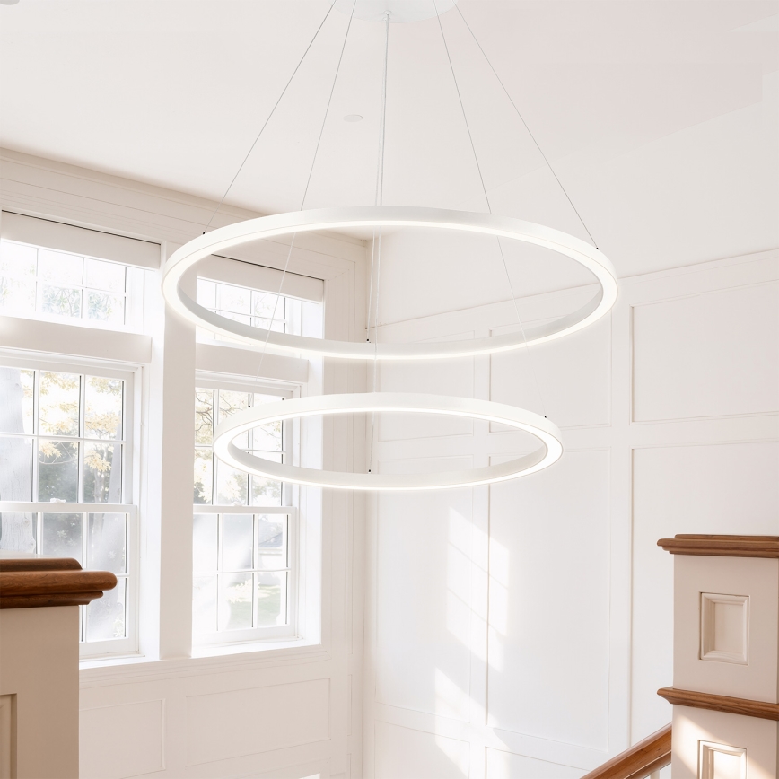 Brilagi - Lustre LED regulável suspenso por cabo PORTOFINO LED/98W/230V 3000-6000K Ø 80 cm branco + controlo remoto