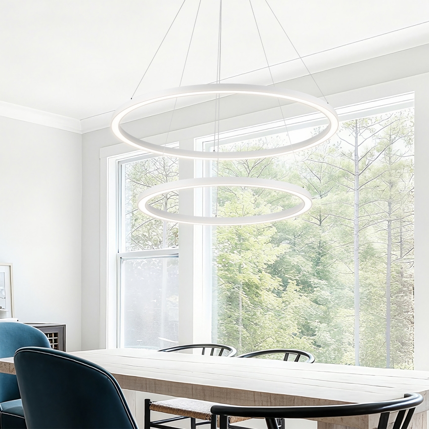 Brilagi - Lustre LED regulável suspenso por cabo PORTOFINO LED/98W/230V 3000-6000K Ø 80 cm branco + controlo remoto