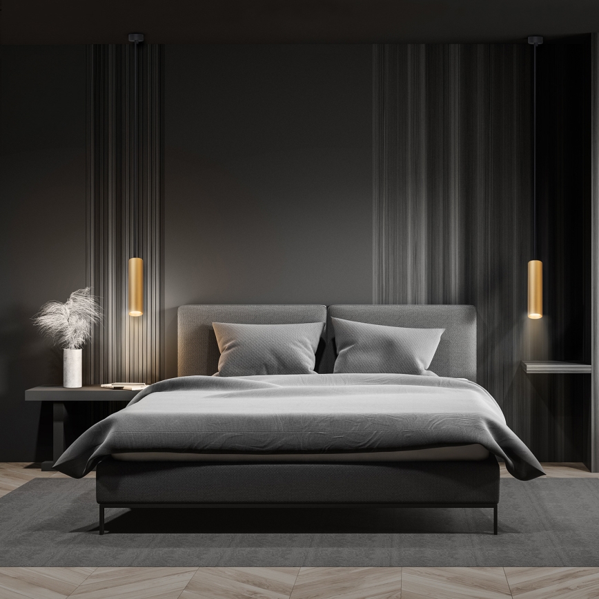 Brilagi - LED RGBW Lustre dimerizável suspenso por cabo SELE 1xGU10/6W/230V 3000K preto/dourado + controlo remoto