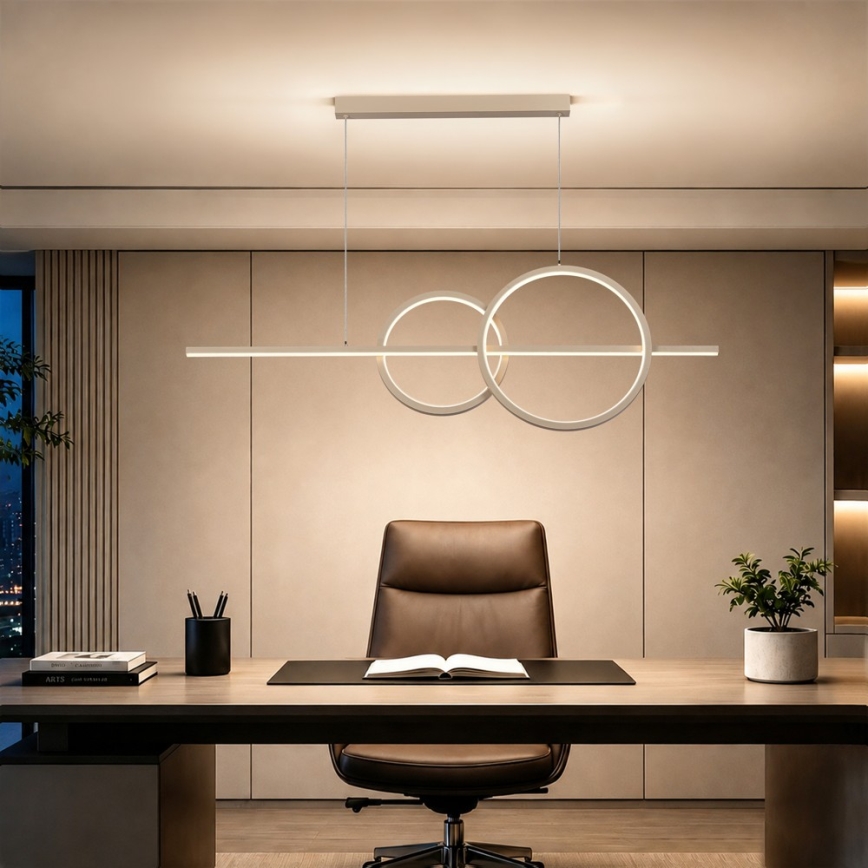 BRILAGI - Lustre LED regulável suspenso por cabo SIGNATURE LED/53W/230V 3000-6000K 120 cm bege+ controlo remoto