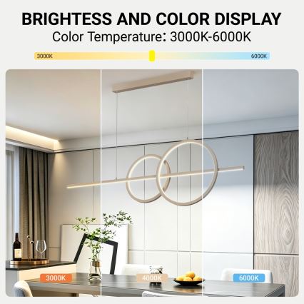 BRILAGI - Lustre LED regulável suspenso por cabo SIGNATURE LED/53W/230V 3000-6000K 120 cm bege+ controlo remoto