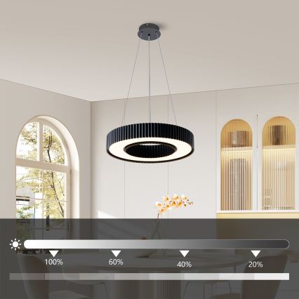 Brilagi - Lustre suspenso LED dimável LUMIX LED/48W/230V 3000-6000K preto Ø 50 cm + controlo remoto