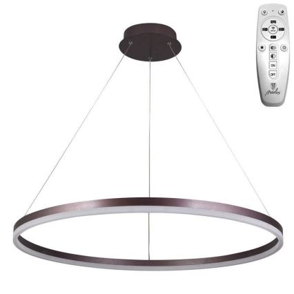 Brilagi - Lustre LED regulável suspenso por cabo CIRCLE LED/55W/230V 3000-6500K, diâmetro 80 cm, castanho + controlo remoto