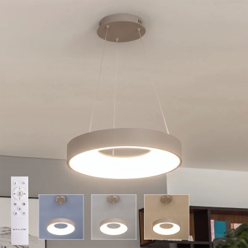 BRILAGI - Lustre LED regulável suspenso por cabo FALCON II LED/67W/230V 3000-6500K Ø 40 cm bege + controlo remoto