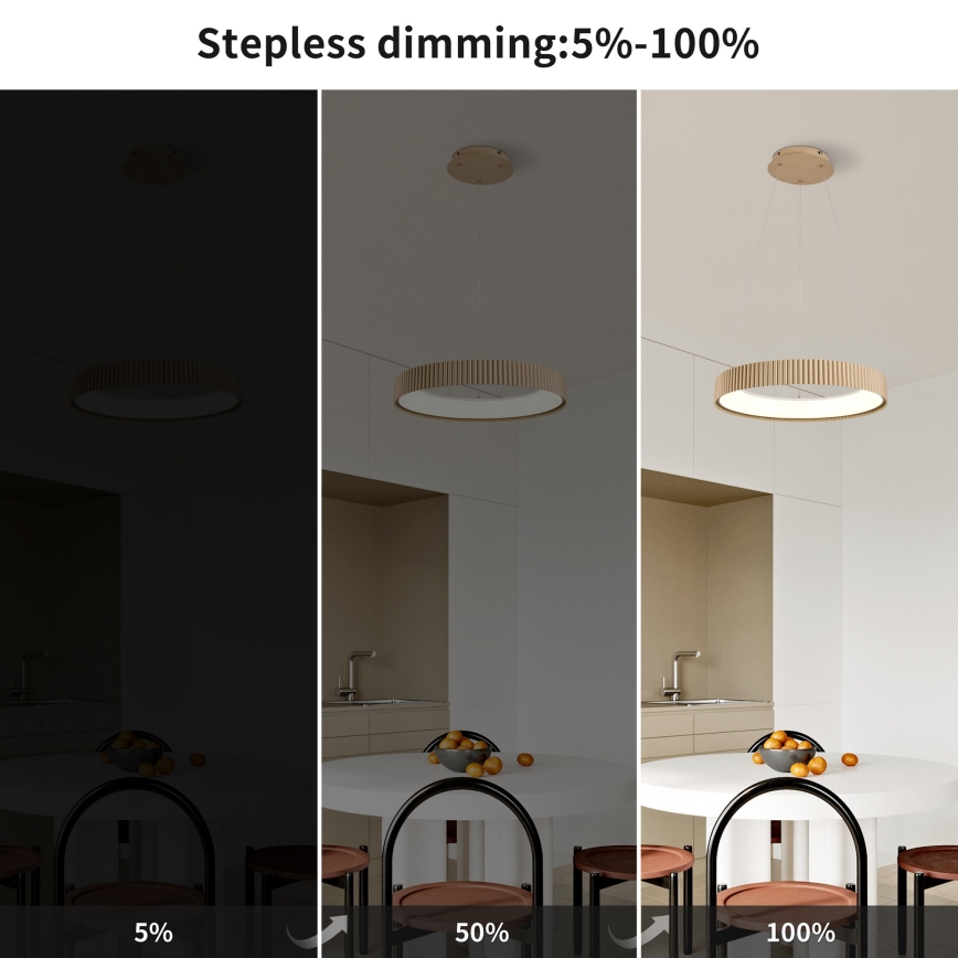 Brilagi - Lustre LED dimerizável suspenso por cabo FALCON MODERN LED/30W/230V 3000-6500K 40 cm bege + controlo remoto