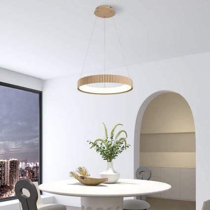 Brilagi - Lustre LED dimerizável suspenso por cabo FALCON MODERN LED/30W/230V 3000-6500K 40 cm bege + controlo remoto