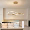 Brilagi - Lustre LED regulável suspenso por cabo INFINITY LED/80W/230V 3000-6000K 80x80 cm dourado + comando remoto