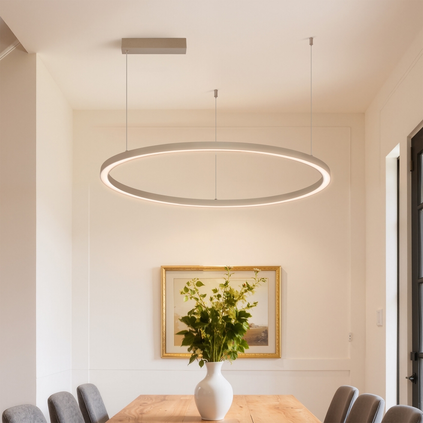 Brilagi - Lustre LED dimável suspenso por cabo PORTOFINO LED/60W/230V 3000-6000K Ø 80 cm bege + controlo remoto