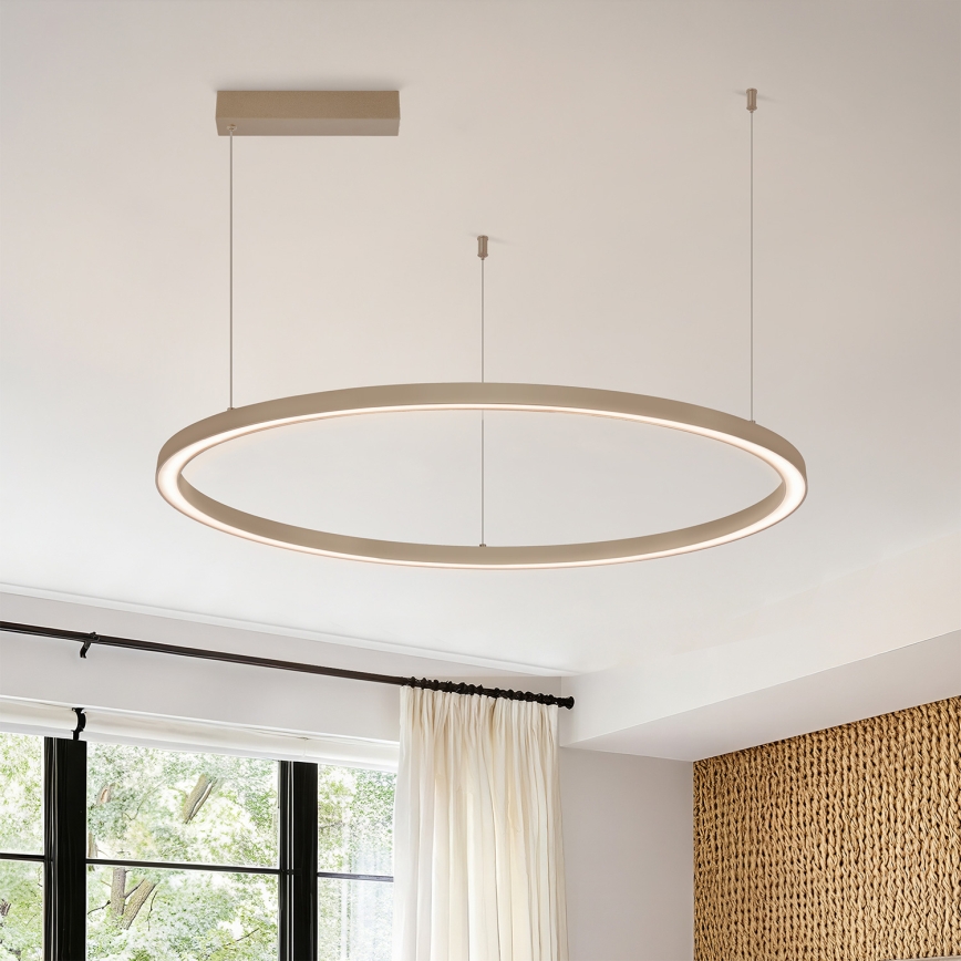 Brilagi - Lustre LED dimável suspenso por cabo PORTOFINO LED/60W/230V 3000-6000K Ø 80 cm bege + controlo remoto
