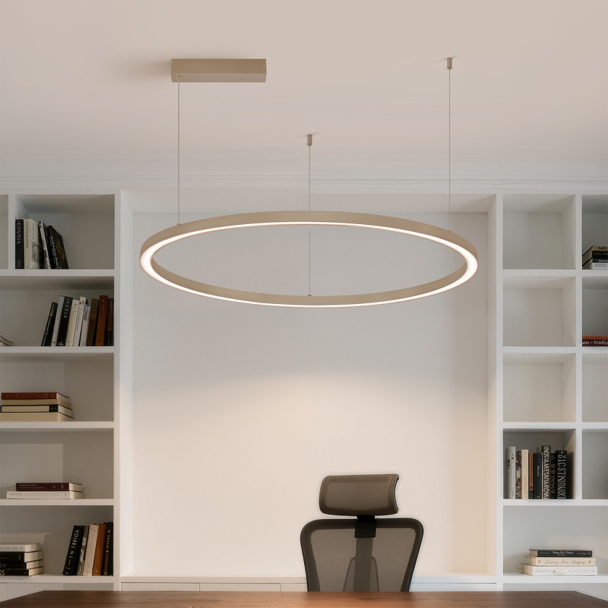 Brilagi - Lustre LED dimável suspenso por cabo PORTOFINO LED/60W/230V 3000-6000K Ø 80 cm bege + controlo remoto