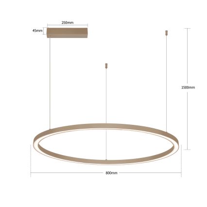 Brilagi - Lustre LED dimável suspenso por cabo PORTOFINO LED/60W/230V 3000-6000K Ø 80 cm bege + controlo remoto