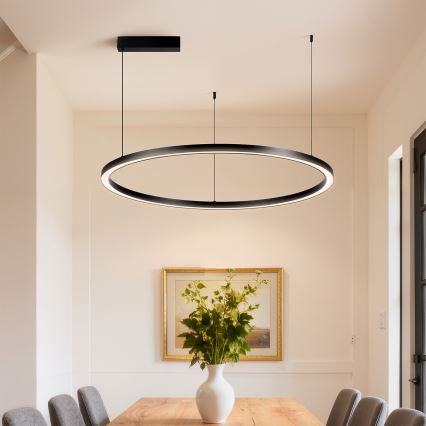 Brilagi - Lustre LED dimerizável suspenso por cabo PORTOFINO LED/60W/230V 3000-6000K Ø 80 cm preto + controlo remoto