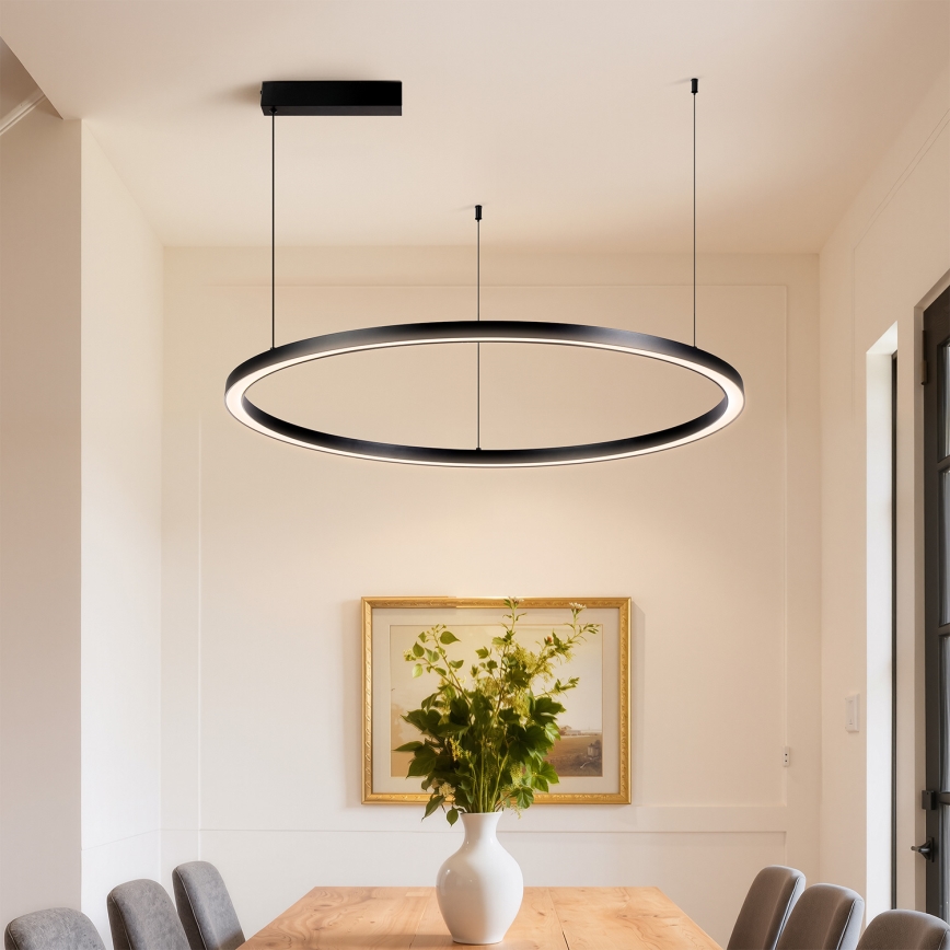 Brilagi - Lustre LED dimerizável suspenso por cabo PORTOFINO LED/60W/230V 3000-6000K Ø 80 cm preto + controlo remoto